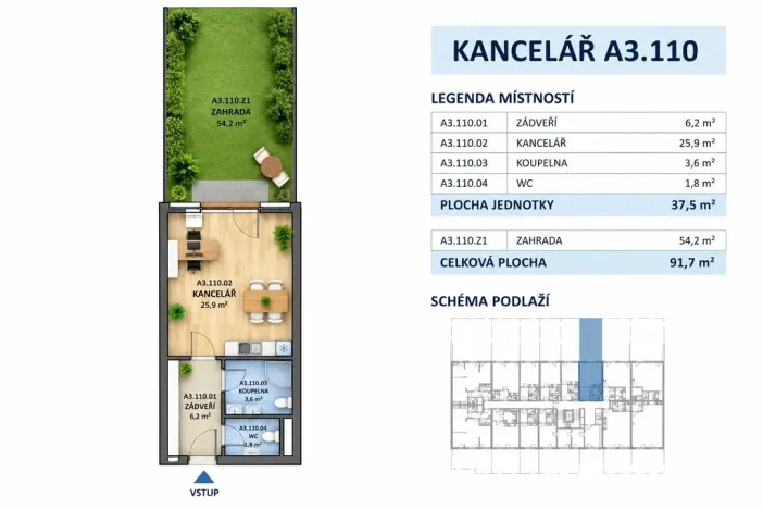 Pronájem ubytování, Brno, Komárovská, 38 m2