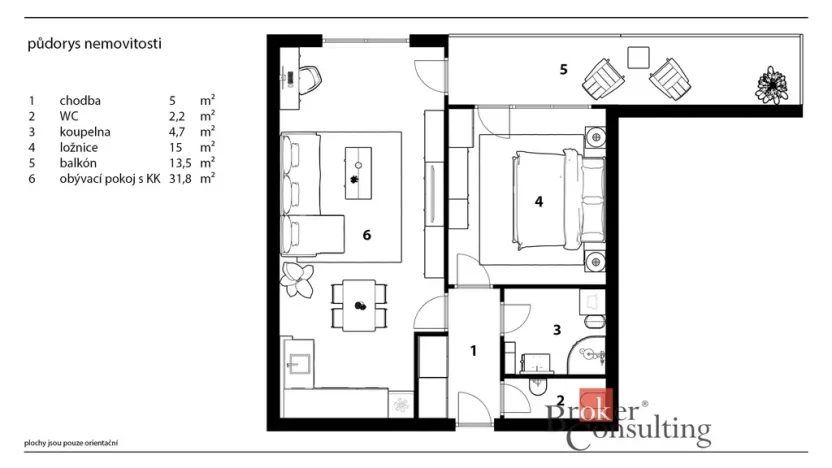 Pronájem bytu 2+kk, Pardubice - Zelené Předměstí, Boženy Vikové-Kunětické, 58 m2