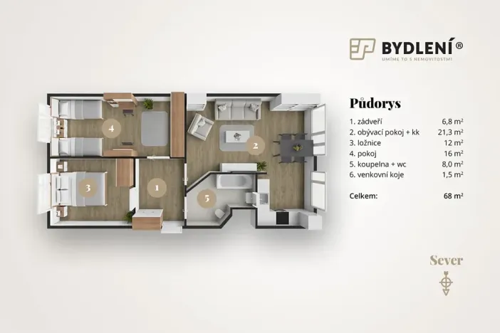 Pronájem bytu 3+1, Most, Javorová, 68 m2