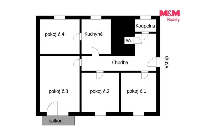 Prodej bytu 4+1, Starý Kolín - Bašta, B. Smetany, 64 m2