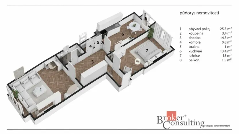 Pronájem bytu 2+1, Praha - Vinohrady, Boleslavská, 72 m2