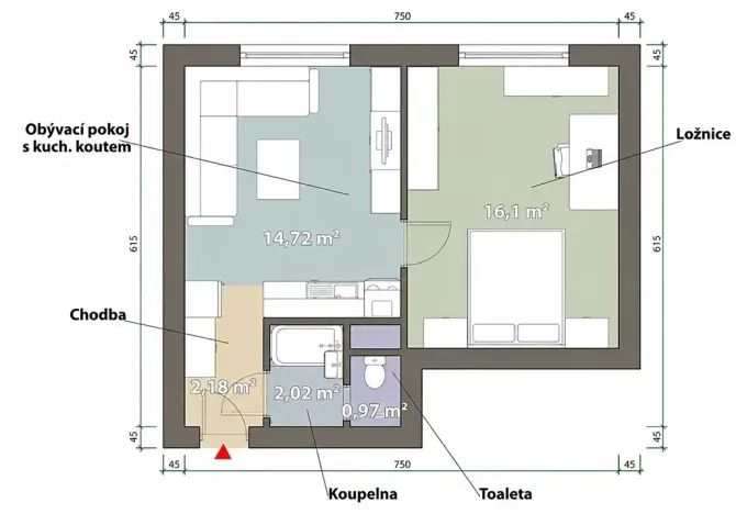 Prodej bytu 2+kk, Plzeň, Křimická, 36 m2