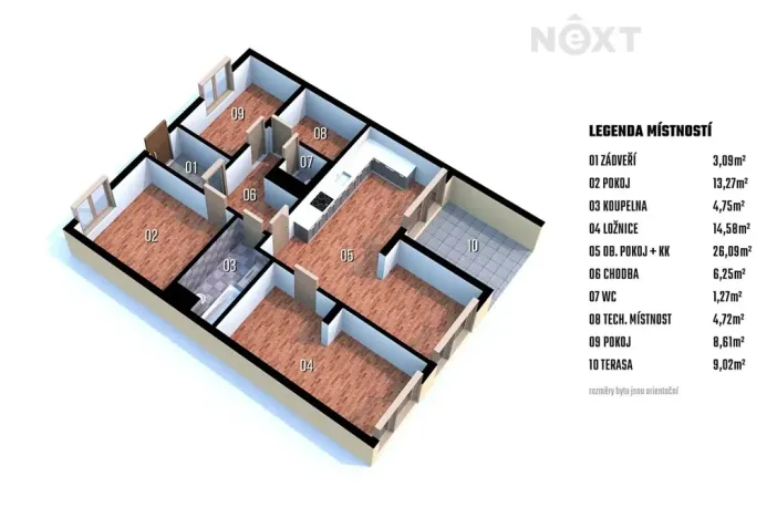 Prodej bytu 4+kk, Zbýšov, čtvrť Padělky, 97 m2