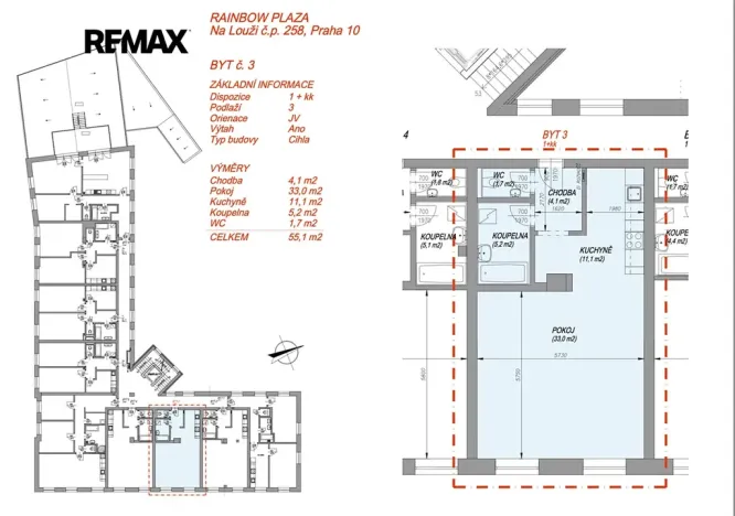 Pronájem bytu 1+kk, Praha - Vršovice, Na louži, 55 m2