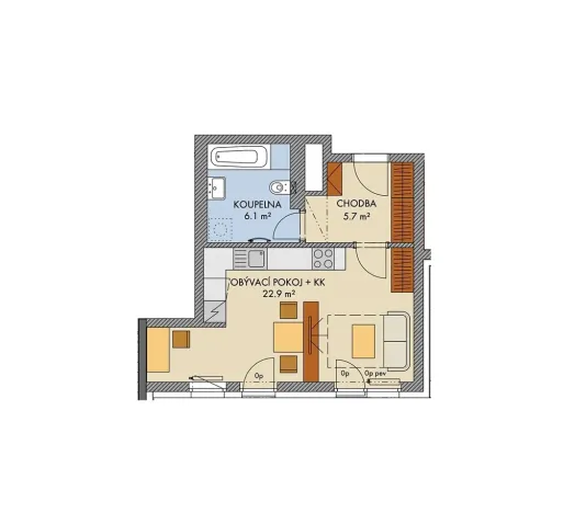 Prodej bytu 1+kk, Praha - Štěrboholy, 36 m2