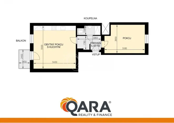 Pronájem bytu 2+kk, Praha - Břevnov, Nad Závěrkou, 58 m2
