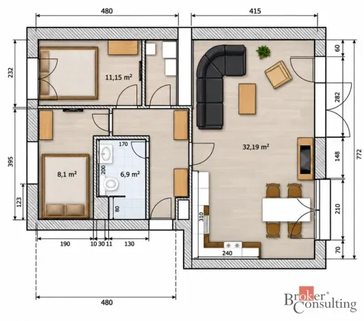 Pronájem bytu 3+kk, Špindlerův Mlýn - Bedřichov, 67 m2