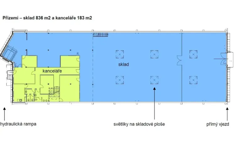 Pronájem skladu, Praha - Horní Počernice, Ve žlíbku, 1395 m2