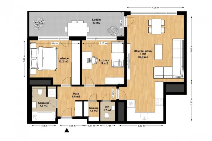 Prodej bytu 3+kk, Praha - Holešovice, U Pergamenky, 85 m2