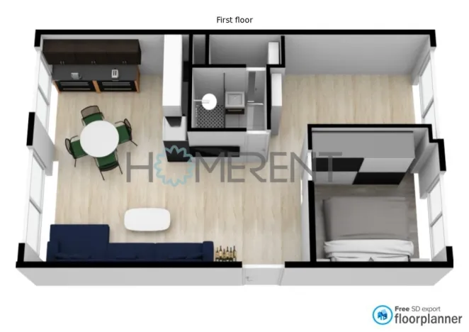 Pronájem bytu 3+kk, Praha - Podolí, Pujmanové, 61 m2