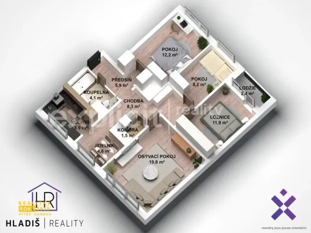 Prodej bytu 4+1, Uherské Hradiště - Mařatice, Sadová, 83 m2