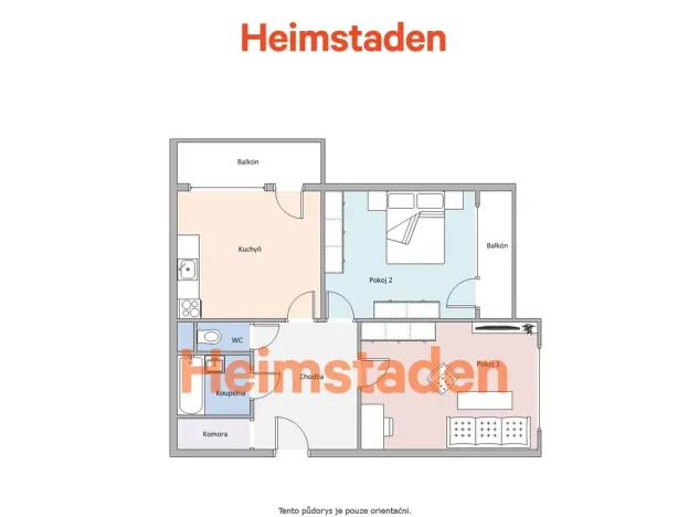 Pronájem bytu 2+1, Orlová - Lutyně, Masarykova třída, 58 m2