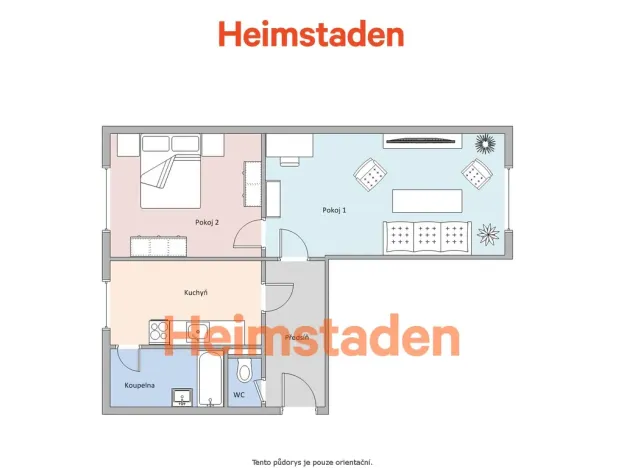 Pronájem bytu 2+1, Orlová - Poruba, Hornická, 51 m2