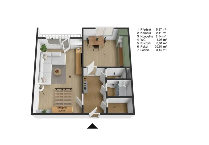Prodej bytu 1+1, Trutnov - Horní Staré Město, Dlouhá, 40 m2