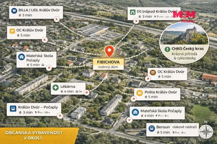 Prodej rodinného domu, Králův Dvůr, Fibichova, 97 m2