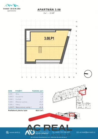 Prodej apartmánu, Vrchlabí - Hořejší Vrchlabí, Horská, 82 m2
