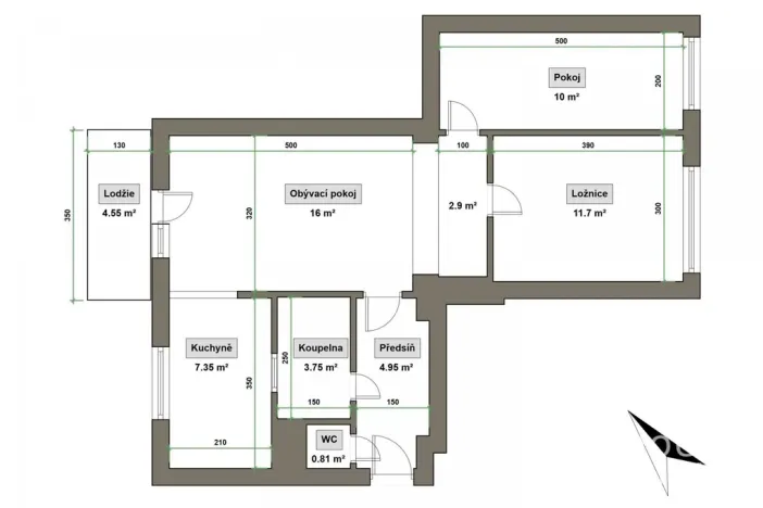 Prodej bytu 3+1, Nový Jičín, Mendelova, 65 m2