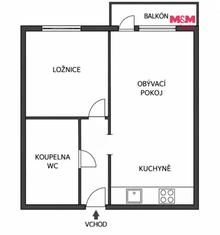 Pronájem bytu 2+kk, Praha, Jeremiášova, 46 m2