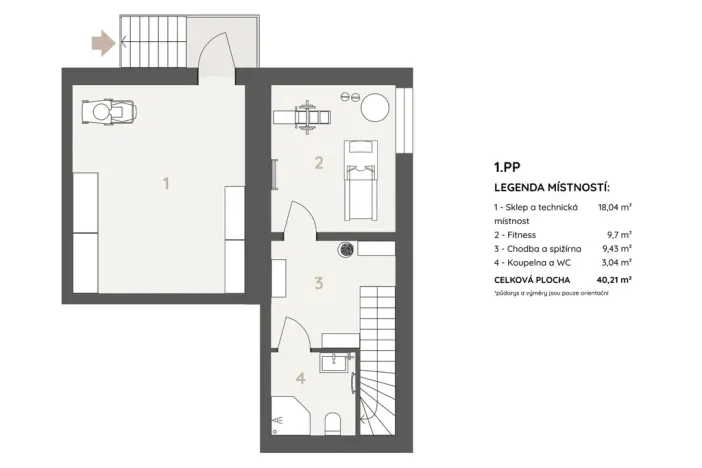 Prodej rodinného domu, Zlín, Příkrá, 124 m2