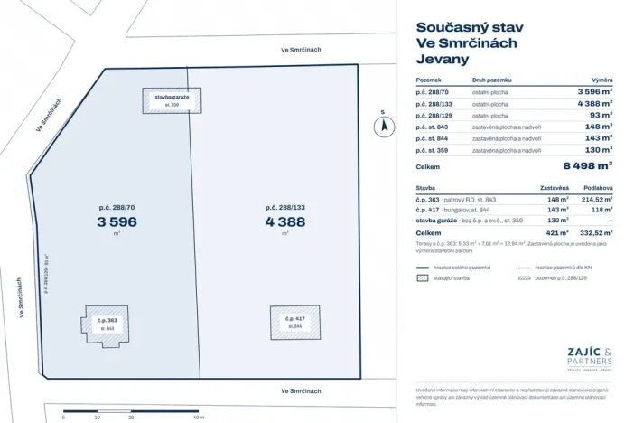 Prodej pozemku pro bydlení, Jevany, Ve Smrčinách, 8498 m2