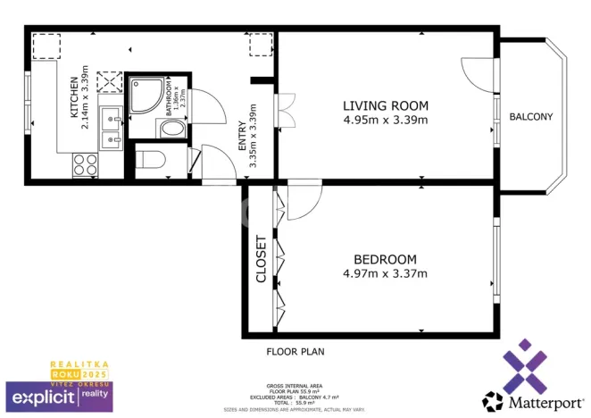 Pronájem bytu 2+1, Uherský Brod, Větrná, 56 m2