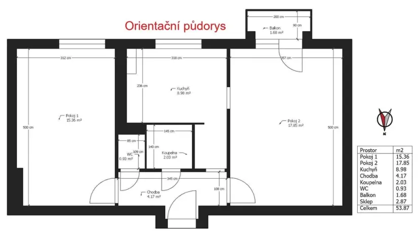 Prodej bytu 2+1, Pardubice - Zelené Předměstí, Pichlova, 54 m2