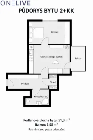 Pronájem bytu 2+kk, Plzeň - Bolevec, 51 m2