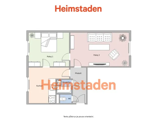 Pronájem bytu 2+1, Ostrava - Poruba, Opavská, 52 m2