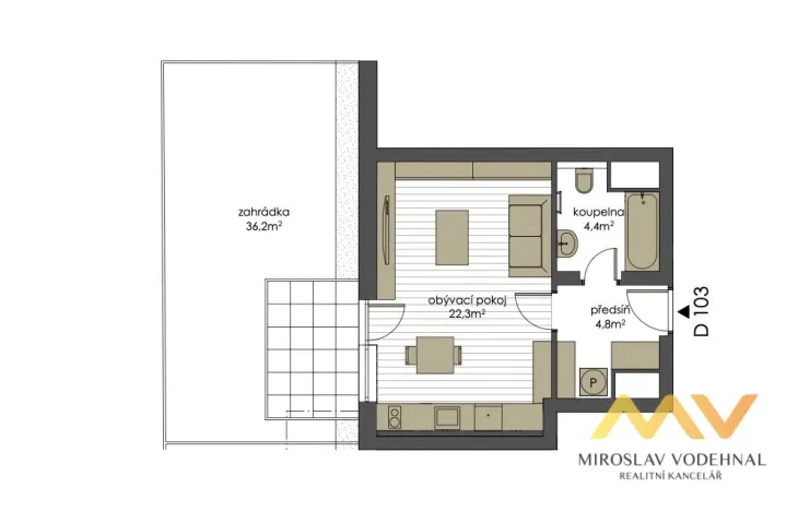 Pronájem bytu 1+kk, Hradec Králové - Pražské Předměstí, Václavkova, 32 m2