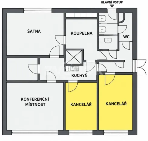 Pronájem kanceláře, Otrokovice, Napajedelská, 49 m2