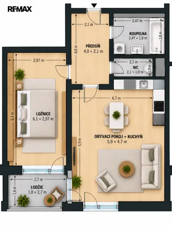 Pronájem bytu 2+kk, Olomouc - Nová Ulice, Karla Mareše, 74 m2