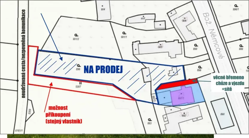 Prodej pozemku pro bydlení, České Meziříčí, Bož. Němcové, 2423 m2