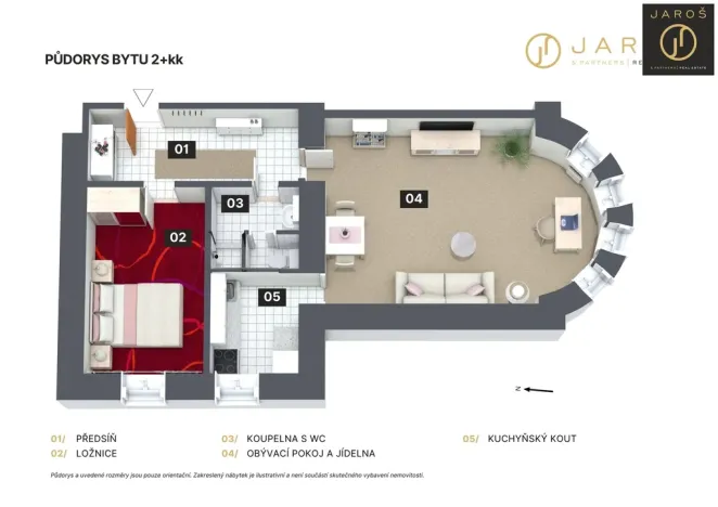 Prodej bytu 2+kk, Praha - Zbraslav, Pod Havlínem, 59 m2
