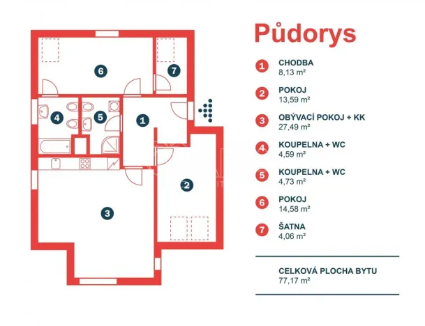 Prodej bytu 3+kk, Nupaky, K Parku, 77 m2