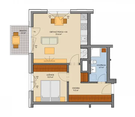 Prodej bytu 2+kk, Kralupy nad Vltavou, Nádražní, 51 m2