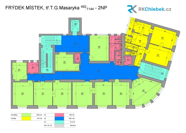 Pronájem ordinace, Frýdek-Místek - Frýdek, tř. T. G. Masaryka, 153 m2