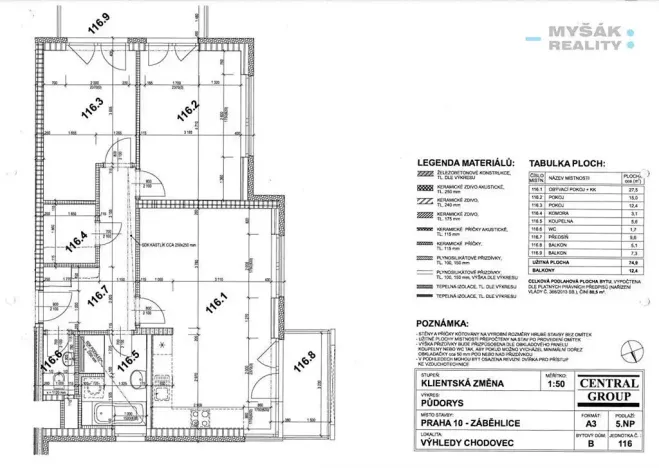 Pronájem bytu 3+kk, Praha - Chodov, Drahňovická, 80 m2