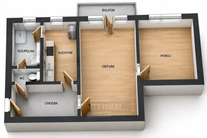 Prodej bytu 2+1, České Budějovice - České Budějovice 7, L. M. Pařízka, 50 m2