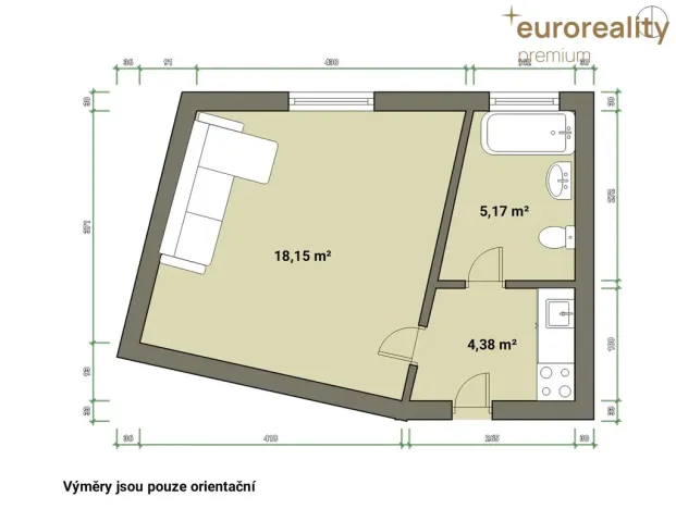 Prodej bytu 1+kk, Mariánské Lázně, Žižkova, 25 m2