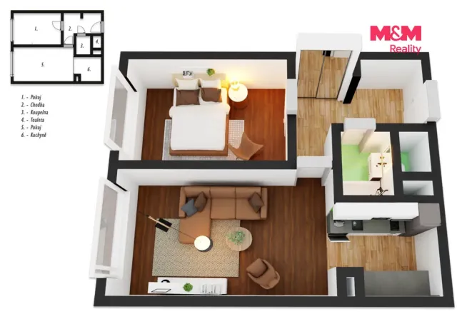 Prodej bytu 2+kk, Praha - Kamýk, Cílkova, 44 m2