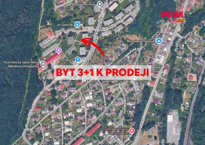 Prodej bytu 3+1, Hlubočky - Mariánské Údolí, Gagarinova, 72 m2