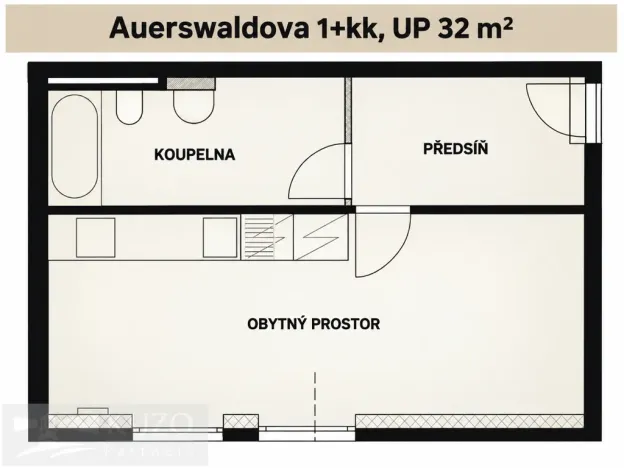 Pronájem bytu 1+kk, Brno, Auerswaldova, 32 m2