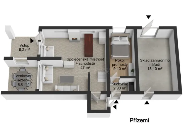 Prodej chaty, Nebovidy, 98 m2