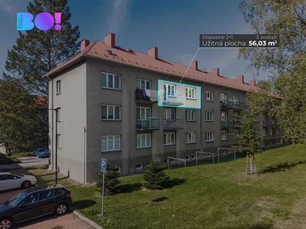 Prodej bytu 2+1, Frenštát pod Radhoštěm, Školská čtvrť, 53 m2