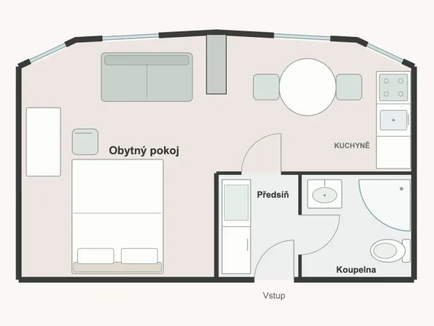 Prodej bytu 1+kk, Praha - Žižkov, Chelčického, 31 m2