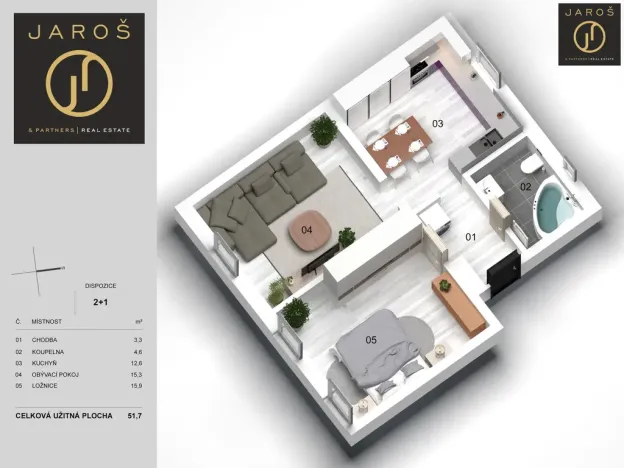 Prodej bytu 2+1, Krnov - Pod Cvilínem, 9. května, 51 m2