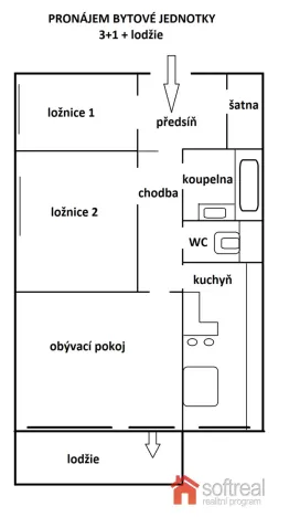 Pronájem bytu 3+1, Brno - Bohunice, Rolnická, 67 m2