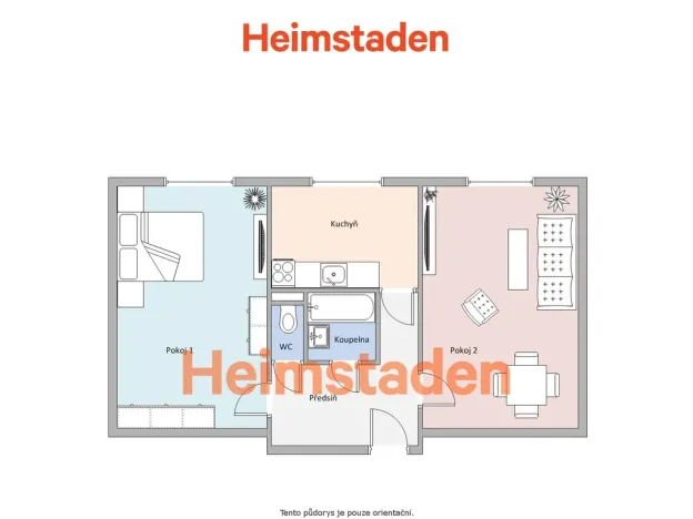 Pronájem bytu 2+1, Orlová - Poruba, Hornická, 53 m2