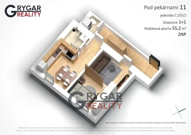 Prodej bytu 1+1, Praha - Vysočany, Pod pekárnami, 55 m2