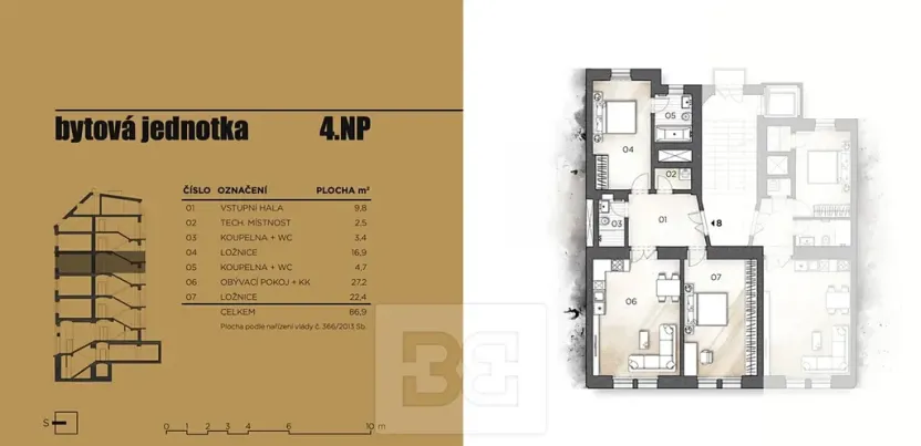 Pronájem bytu 3+kk, Praha - Nové Město, Dittrichova, 87 m2